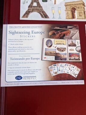 Creative Memories Collection Sightseeing Europe Stickers Complete Set